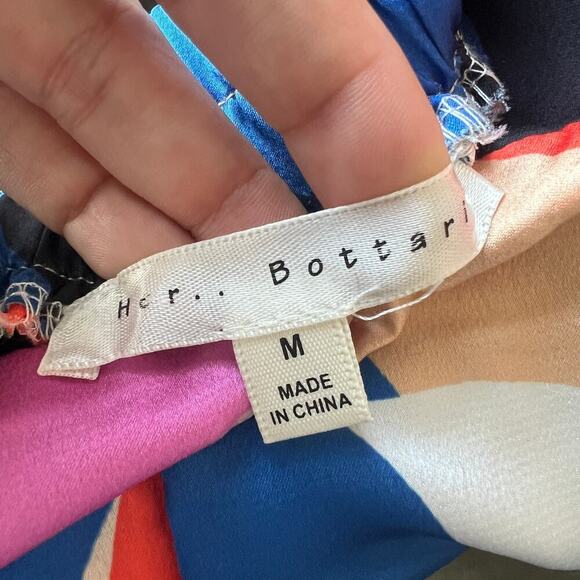 Her Bottari Multicolor Abstract Tropical Wide Leg Pants Size M - Picture 4 of 6